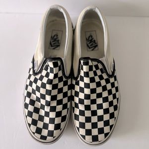 Vans Classic Slip-On Checkerboard Black White Sneakers